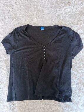 Old Navy Black V-Neck Tee